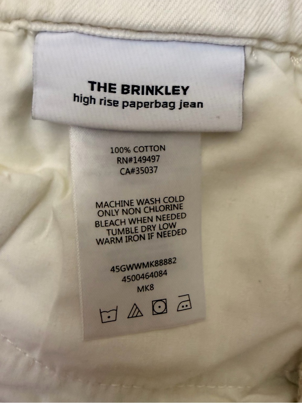 Joe’s Jeans The Brinkley High Rise Paperbag Jeans Ivory Cream Size 27 EUC - Picture 3 of 8